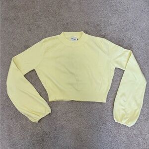 Yellow Cropped Sweater Top